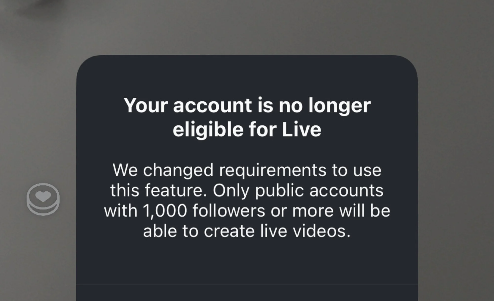 Instagram заблокував прямі трансляції для тих, хто має менш як 1000 підписників