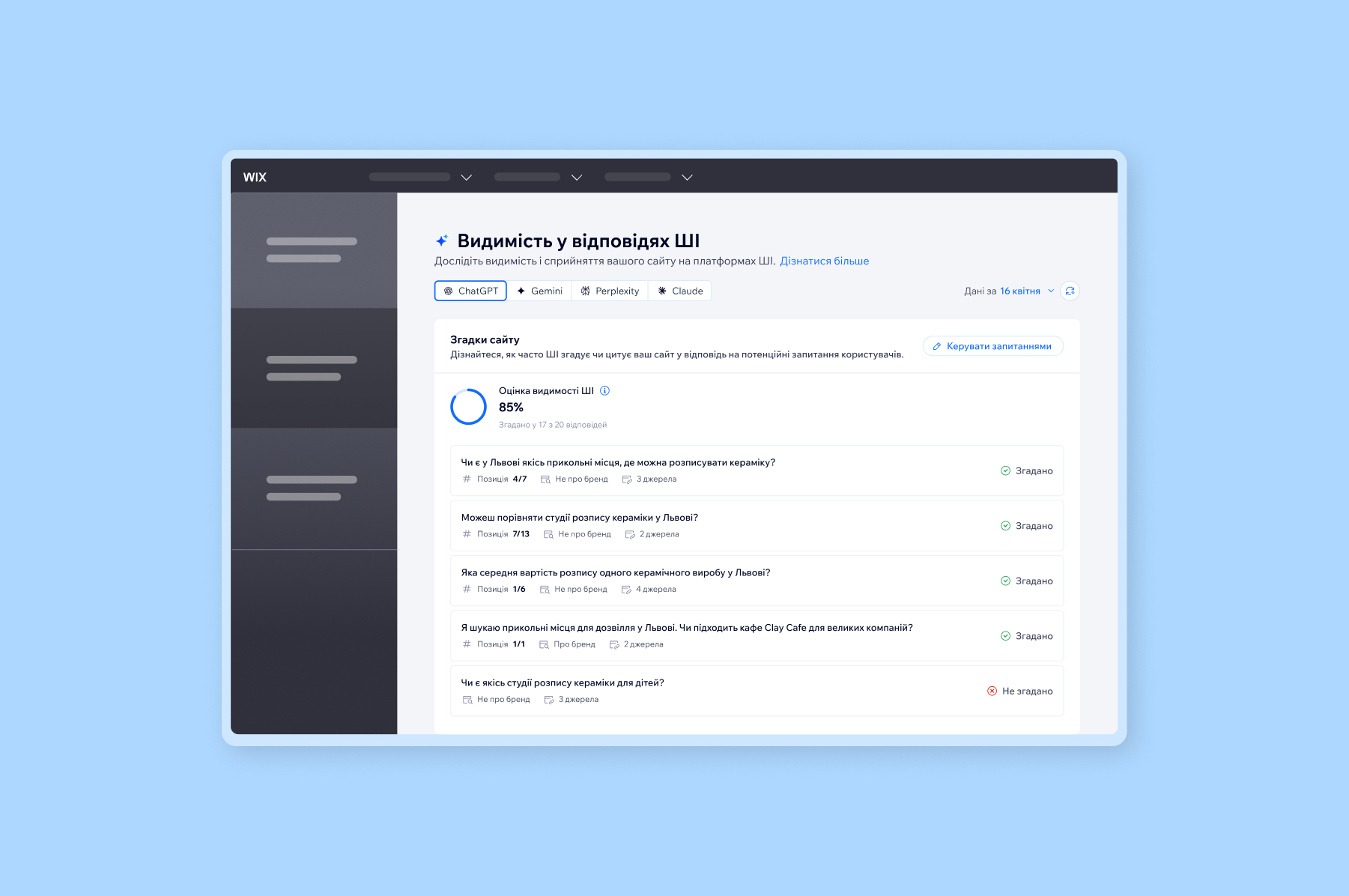 Wix запускає інструмент, який покаже, як ваш бренд виглядає в ШІ-видачі